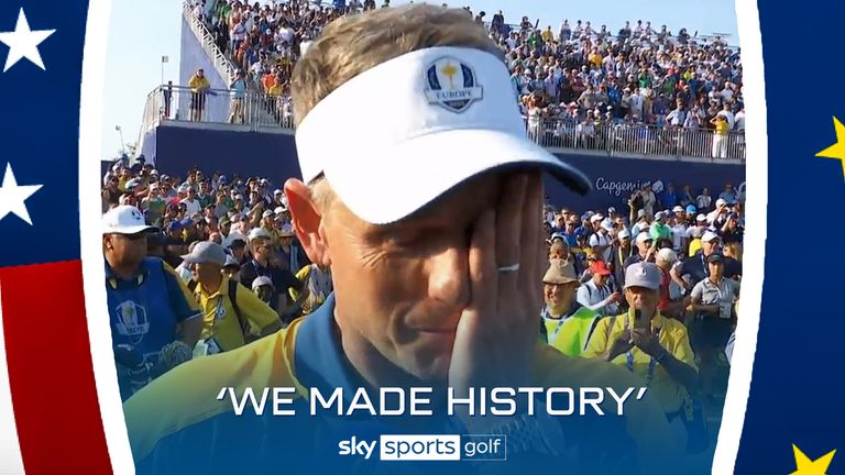 Luke Donald was overcome with emotion after leading Team Europe to a sensational Ryder Cup victory over Team USA in Rome